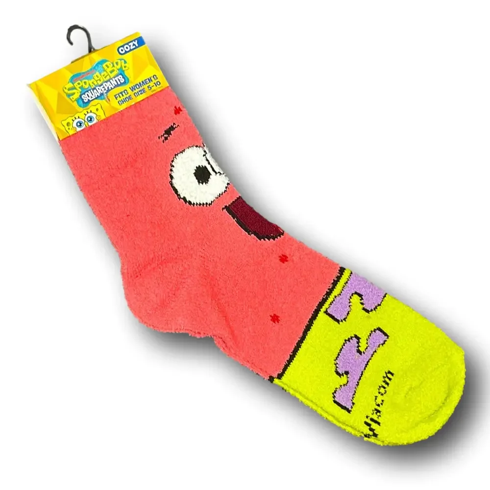 3/$20 Sponge Bob Square Pants Patrick Starfish Funny Novelty Cozy Socks - NWT